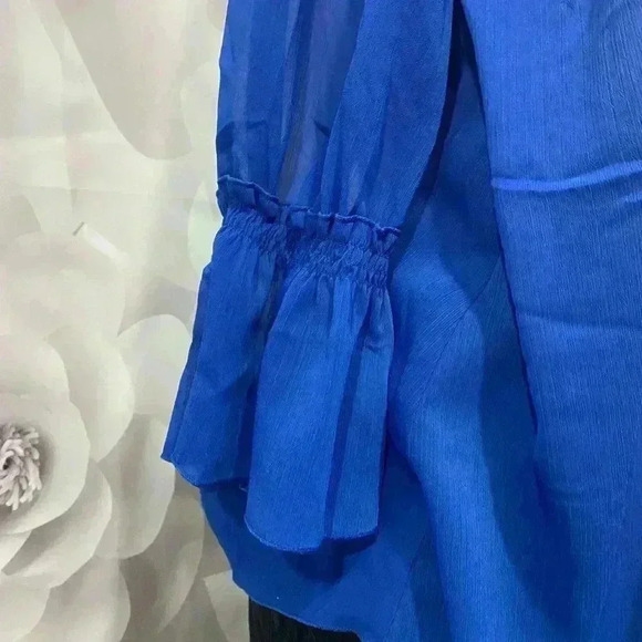 Valerie Stevens Womens Galaxy Blue Blouse - Picture 5 of 10